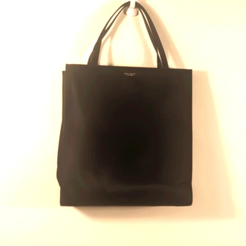 Kate spade Black Microfiber Fabric Vintage Tote Polkadot Interior Casing